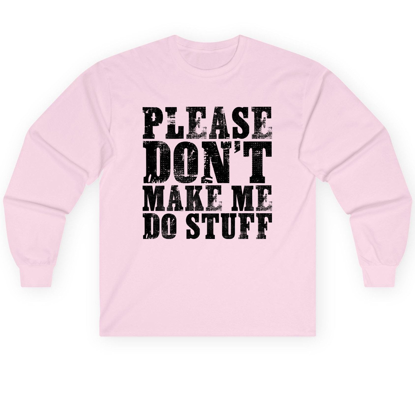Solid Black Block minimalist geometric design Long Sleeve Tee Light Pink product mockup