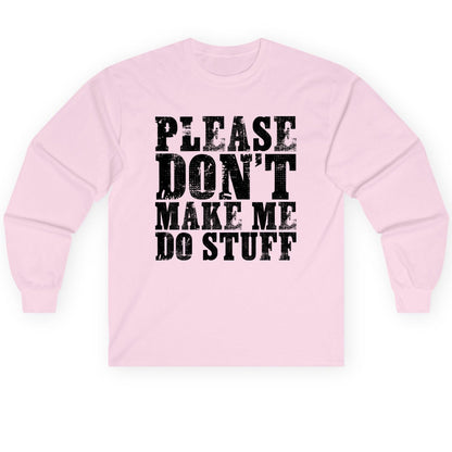 Solid Black Block minimalist geometric design Long Sleeve Tee Light Pink product mockup