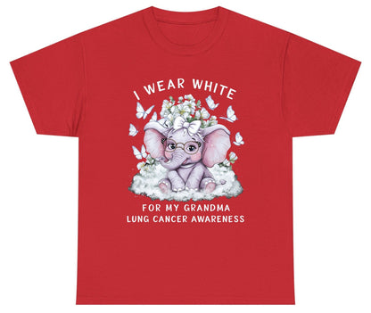 I Wear White for My Grandma Lung Cancer Awareness lung cancer awareness Youth T-Shirt Red product mockup