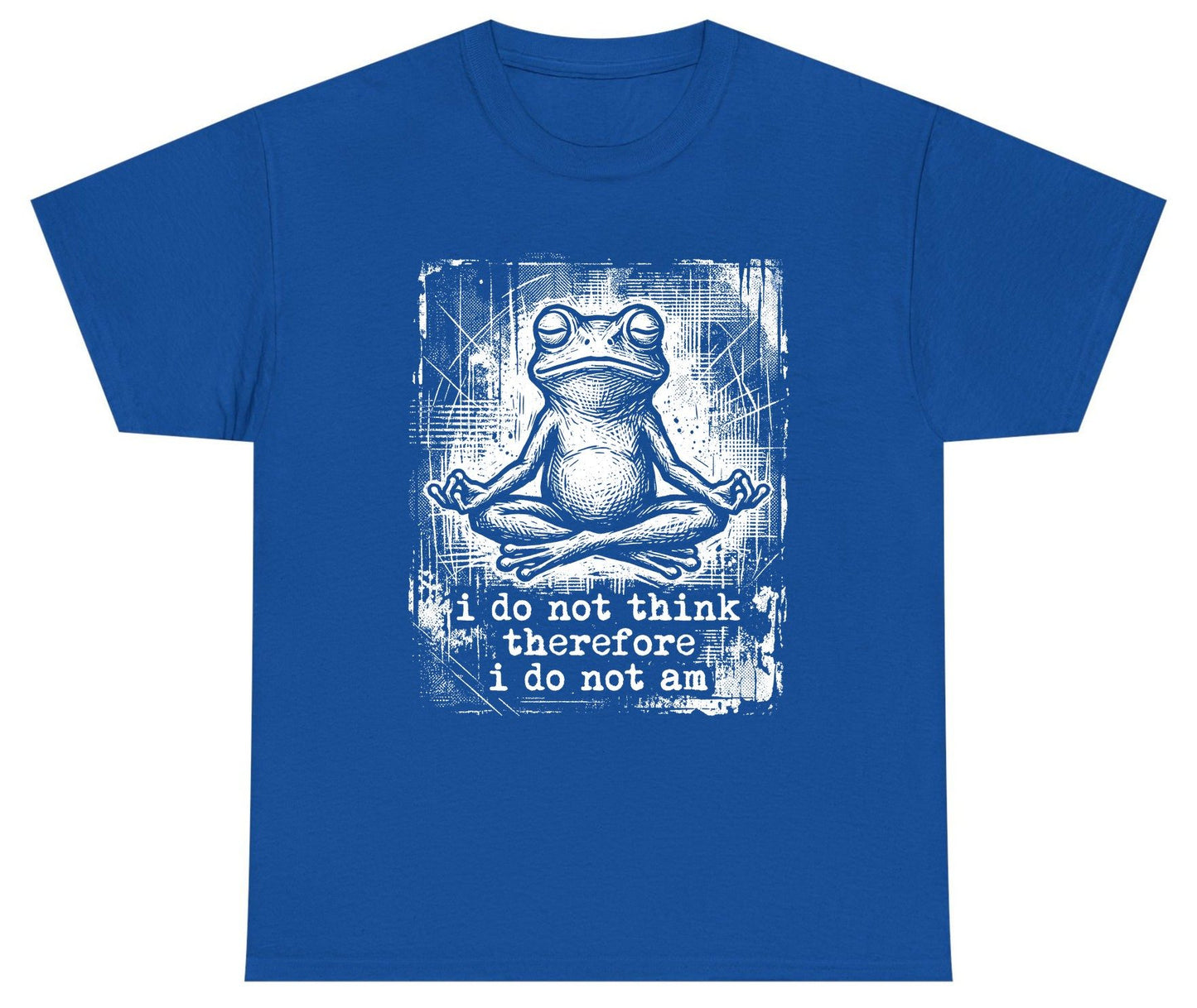 I Do Not Think Therefore I Do Not Am meditating frog Youth T-Shirt Royal product mockup
