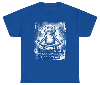 I Do Not Think Therefore I Do Not Am meditating frog Youth T-Shirt Royal product mockup