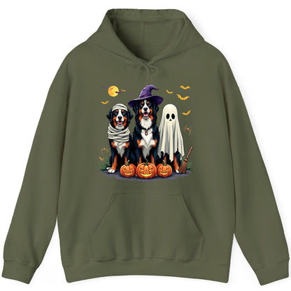 Halloween Bernese Mountain Dogs bernese mountain dog Hoodie Military Green product mockup