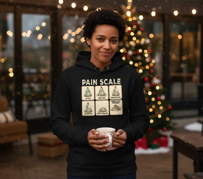 Pain Scale Christmas cookie pain scale Hoodie Black lifestyle mockup
