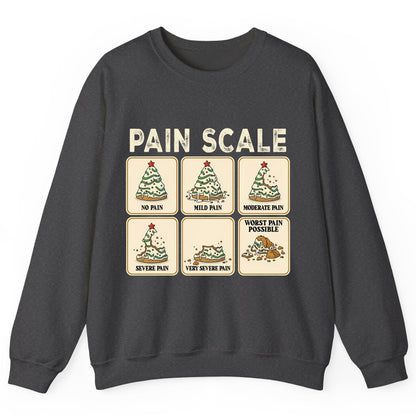Pain Scale Christmas cookie pain scale Sweatshirt Dark Heather product mockup