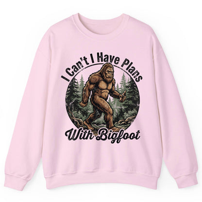 I Can't I Have Plans with Bigfoot bigfoot Sweatshirt Light Pink product mockup