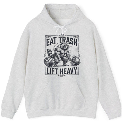 Eat Trash Lift Heavy raccoon Hoodie Ash product mockup