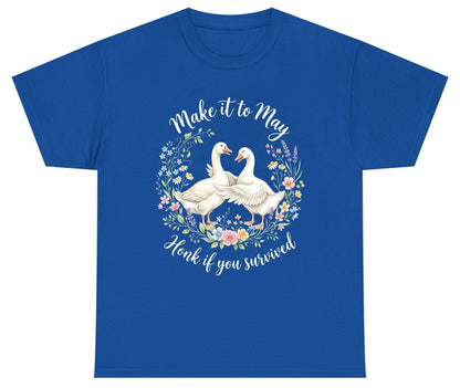 Make It to May Honk If You Survived Funny Geese Youth T-Shirt - product mockup - Royal
