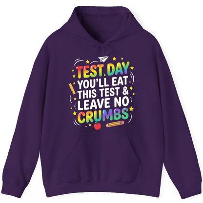 Test Day You'll Eat This Test & Leave No Crumbs Testing Hoodie - product mockup - Purple