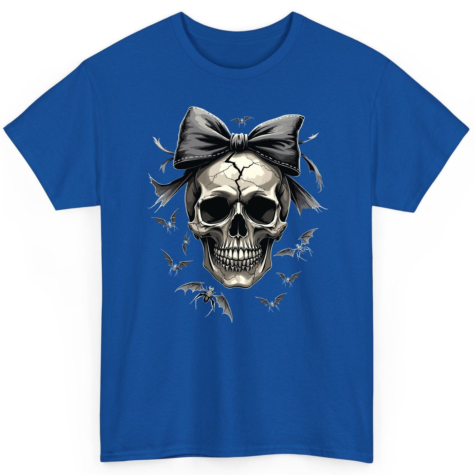 Gothic Skull with Bow gothic skull T-Shirt Royal product mockup