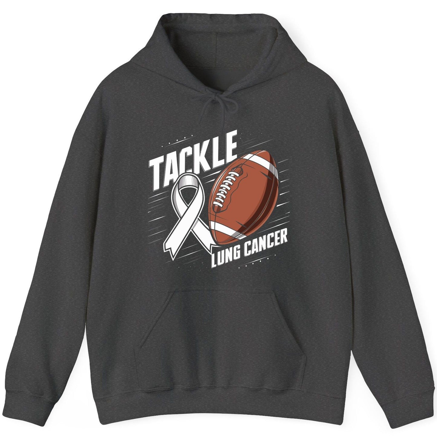 Tackle Lung Cancer lung cancer awareness Hoodie Dark Heather product mockup