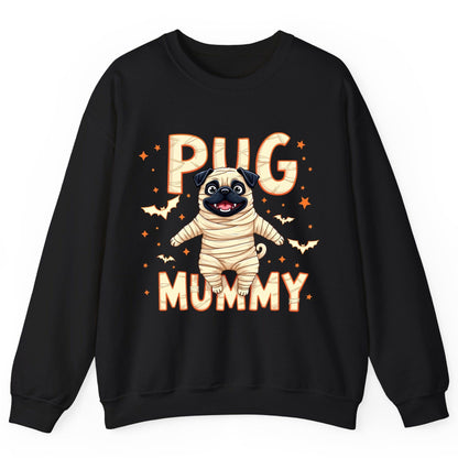Pug Mummy pug Sweatshirt Black product mockup