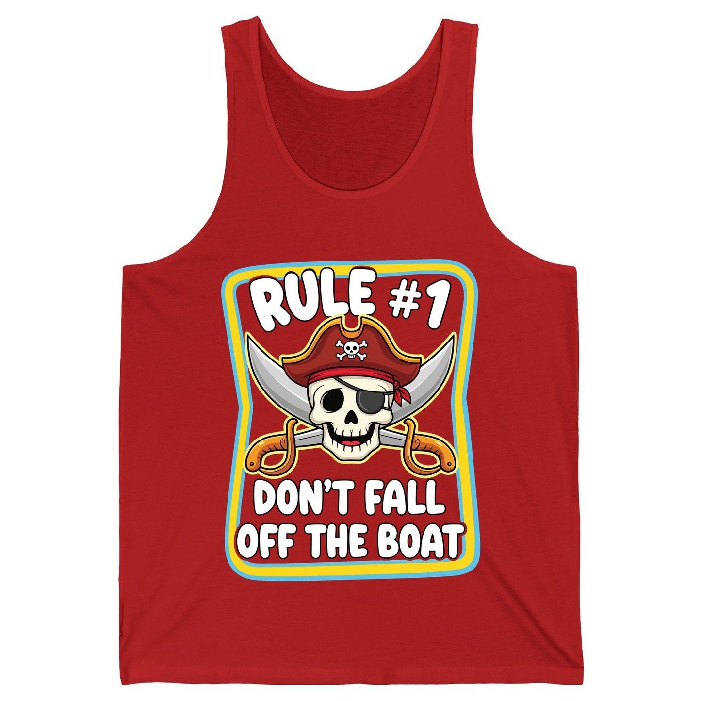 Rule 1 Don't Fall Off the Boat pirate Tank Top Red product mockup
