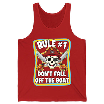 Rule 1 Don't Fall Off the Boat pirate Tank Top Red product mockup