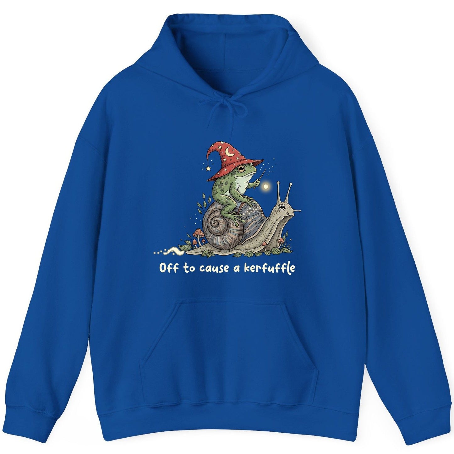 Off to Cause a Kerfuffle wizard frog Hoodie Royal product mockup