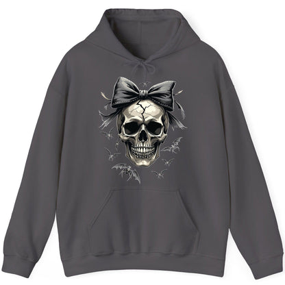 Gothic Skull with Bow gothic skull Hoodie Charcoal product mockup