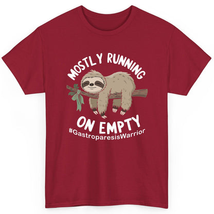 Mostly Running on Empty Gastroparesiswarrior gastroparesis awareness T-Shirt Cardinal Red product mockup