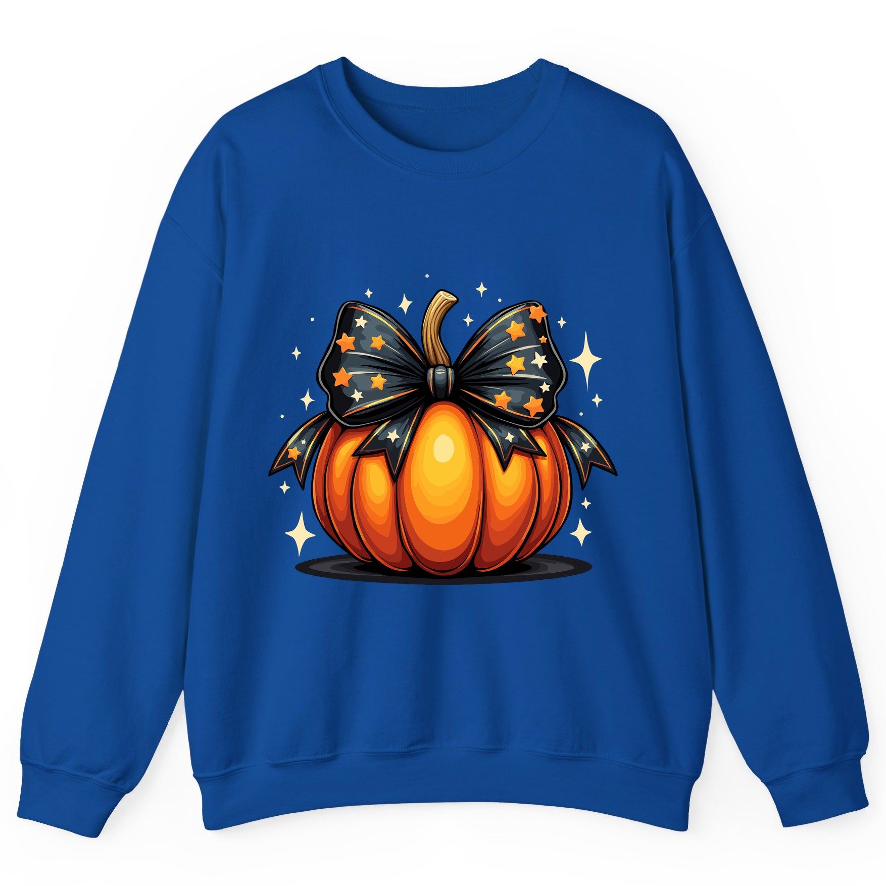Starry Bow Pumpkin Halloween pumpkin Sweatshirt Royal product mockup