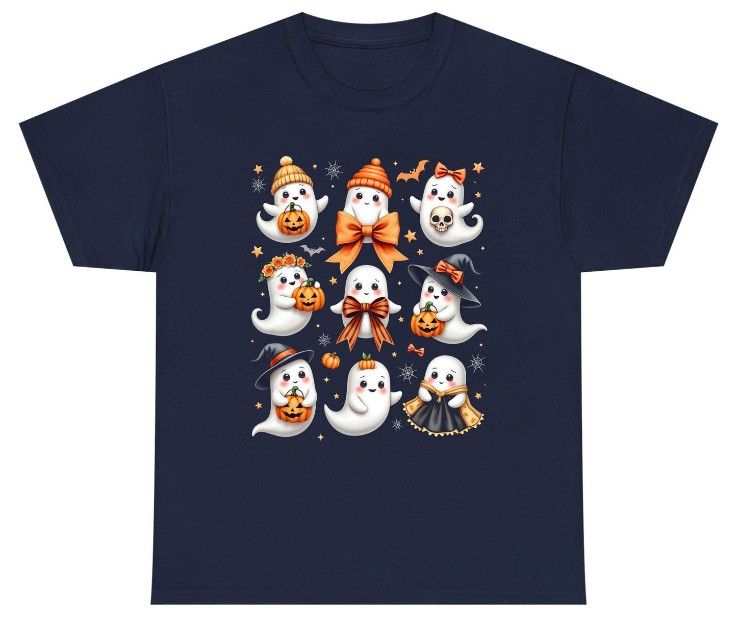 Cute Kawaii Ghosts Collection cute Halloween ghosts Youth T-Shirt Navy product mockup