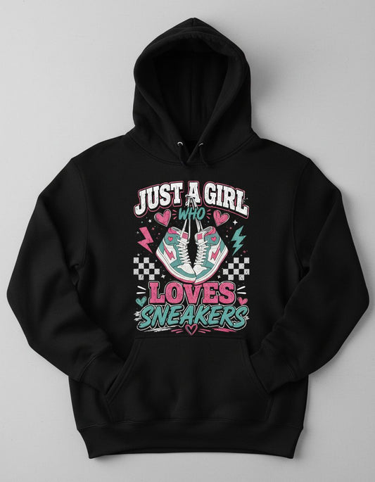 Sneakers Retro Sneakerheads Hoodie - product mockup - Black