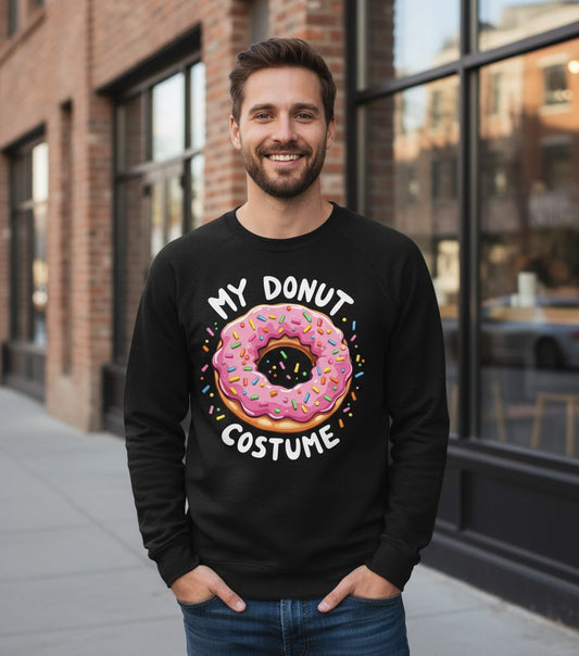 My Donut Costume donut Sweatshirt Black lifestyle mockup