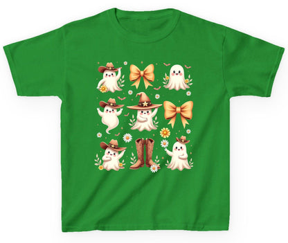 Boo Haw Cute Ghost cute ghost Youth T-Shirt Irish Green product mockup