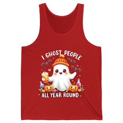 I Ghost People All Year Round cute ghost Tank Top Red product mockup