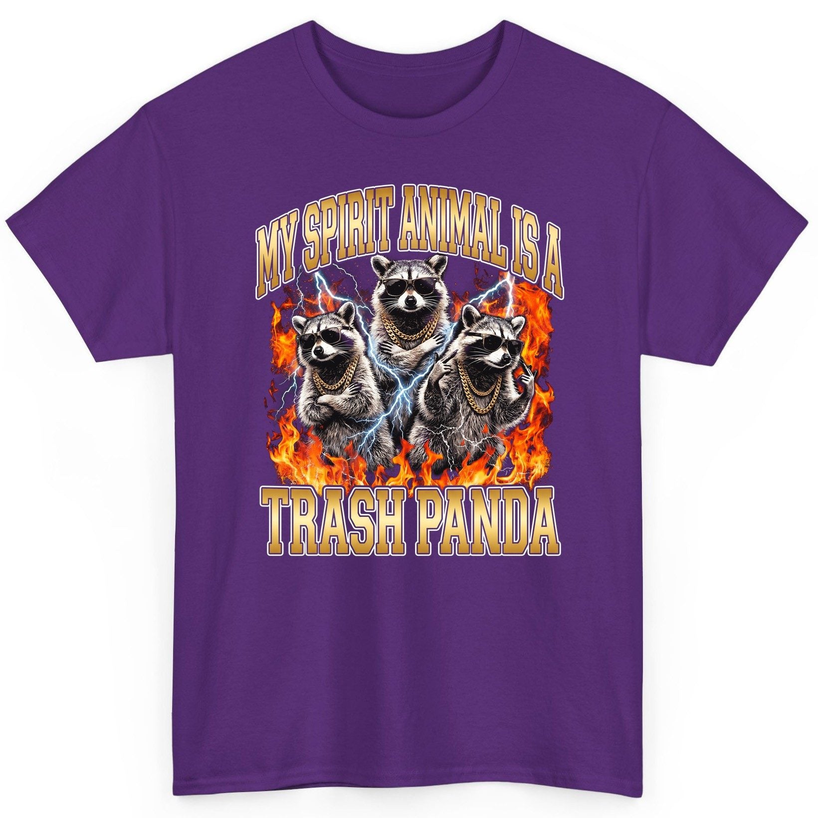 My Spirit Animal Is a Trash Panda raccoon T-Shirt Purple product mockup