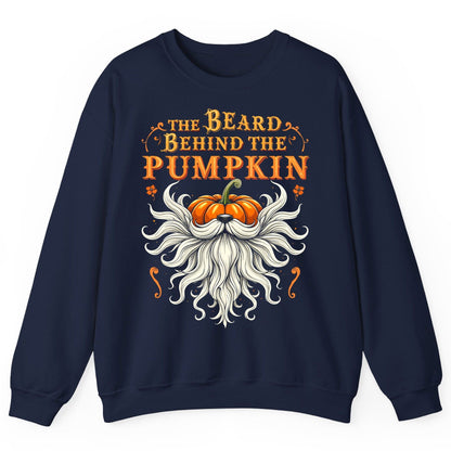 The Beard Behind the Pumpkin bearded dad Sweatshirt Navy product mockup