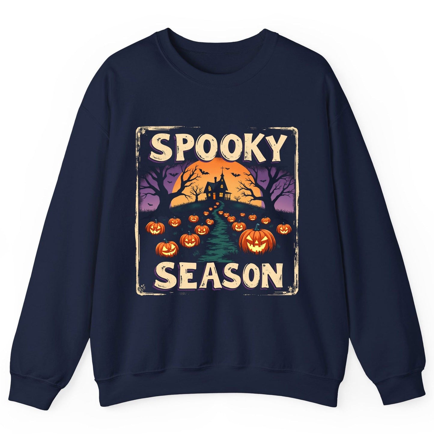 Spooky Season Halloween Sweatshirt Navy product mockup