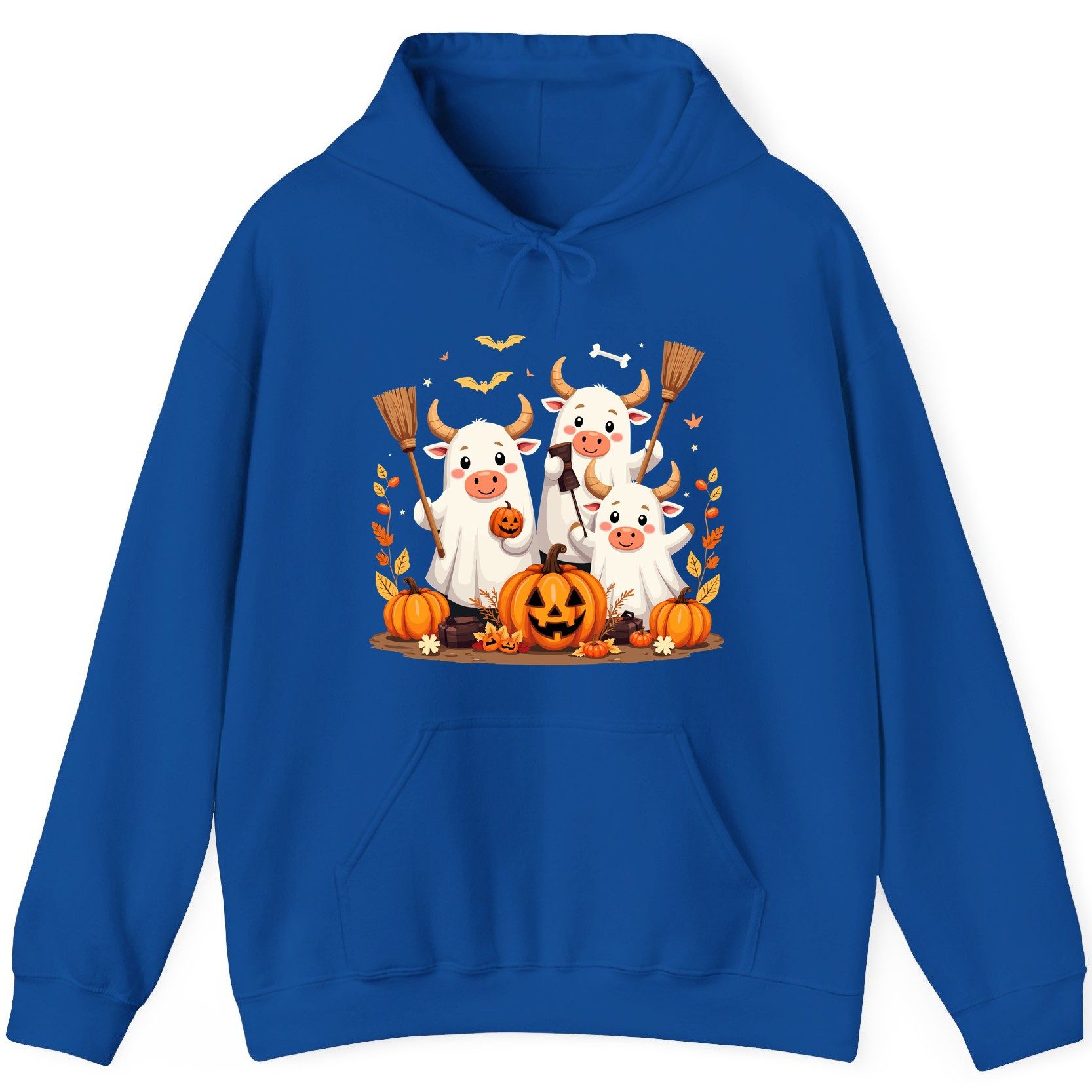 Cute Ghost Cows Halloween cows Hoodie Royal product mockup