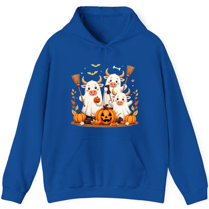 Cute Ghost Cows Halloween cows Hoodie Royal product mockup