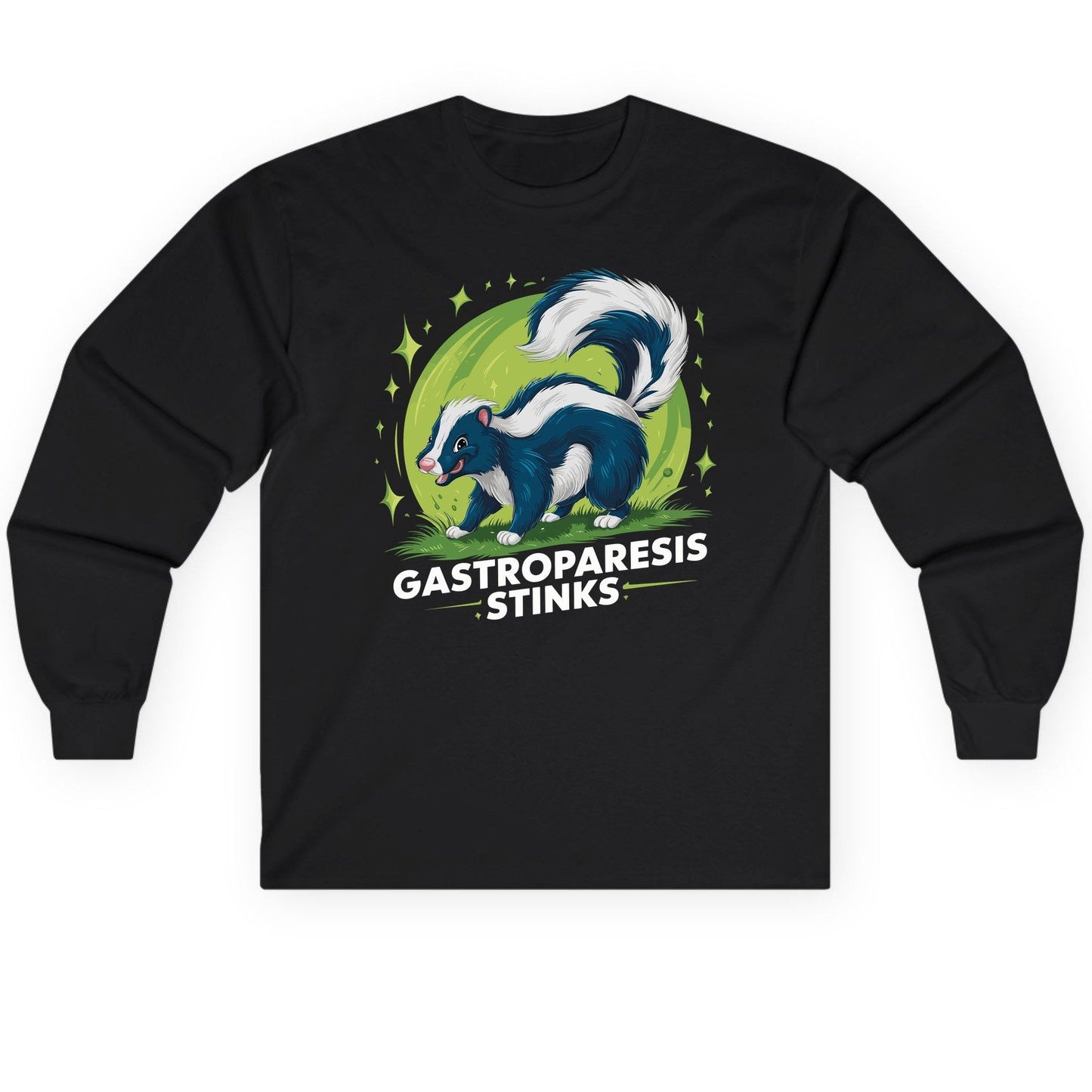 Gastroparesis Stinks gastroparesis awareness Long Sleeve Tee Black product mockup