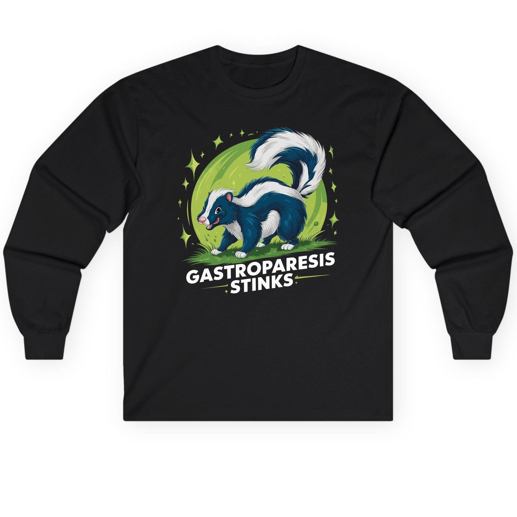 Gastroparesis Stinks gastroparesis awareness Long Sleeve Tee Black product mockup
