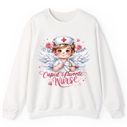 Cupid's Favorite Nurse cupid nurse Sweatshirt White product mockup