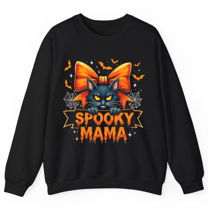 Spooky Mama black cat Sweatshirt Black product mockup