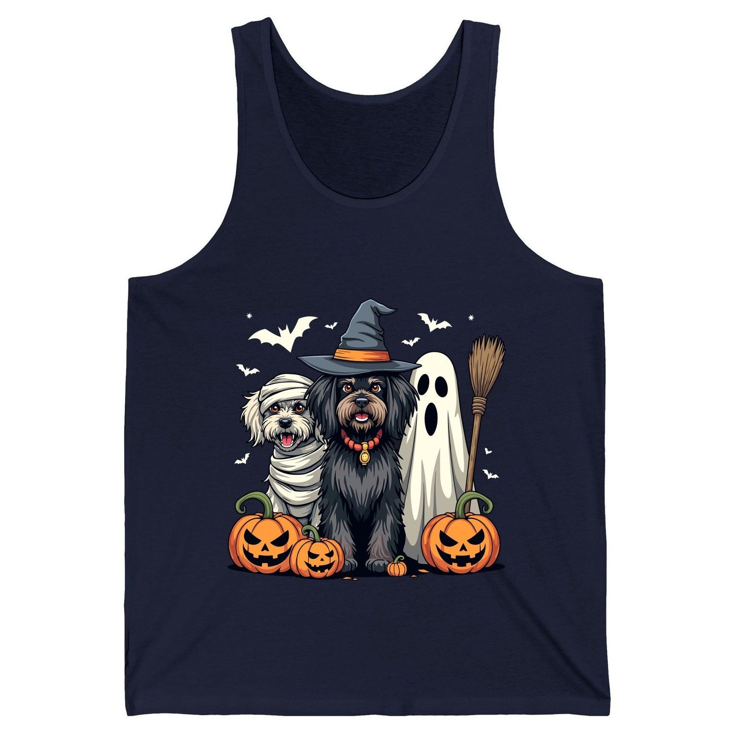 Halloween Dogs in Costumes Halloween dogs Tank Top Navy product mockup