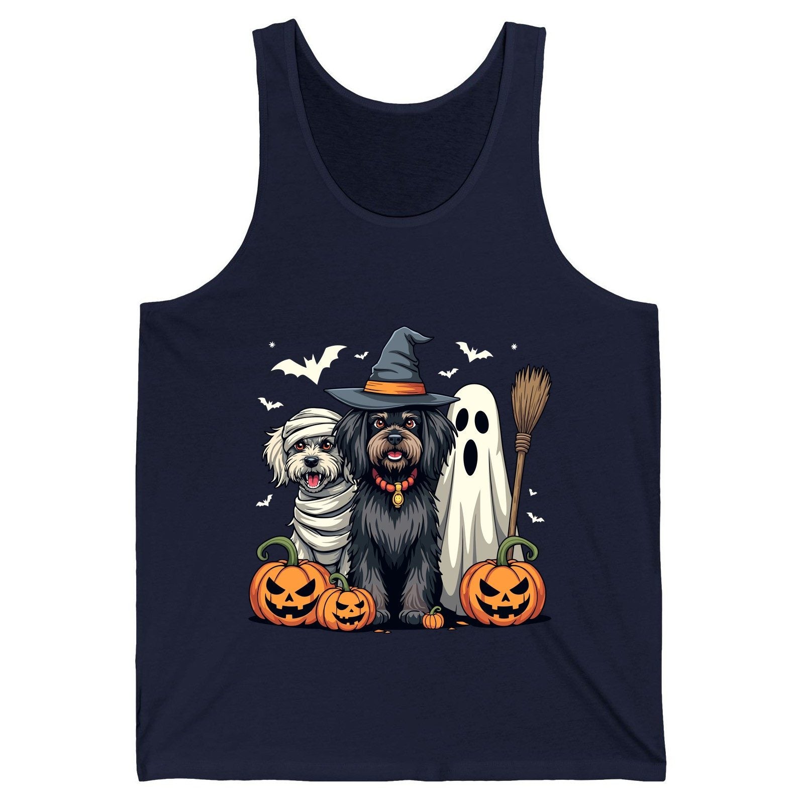 Halloween Dogs in Costumes Halloween dogs Tank Top Navy product mockup