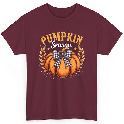 Pumpkin Season fall T-Shirt Maroon product mockup