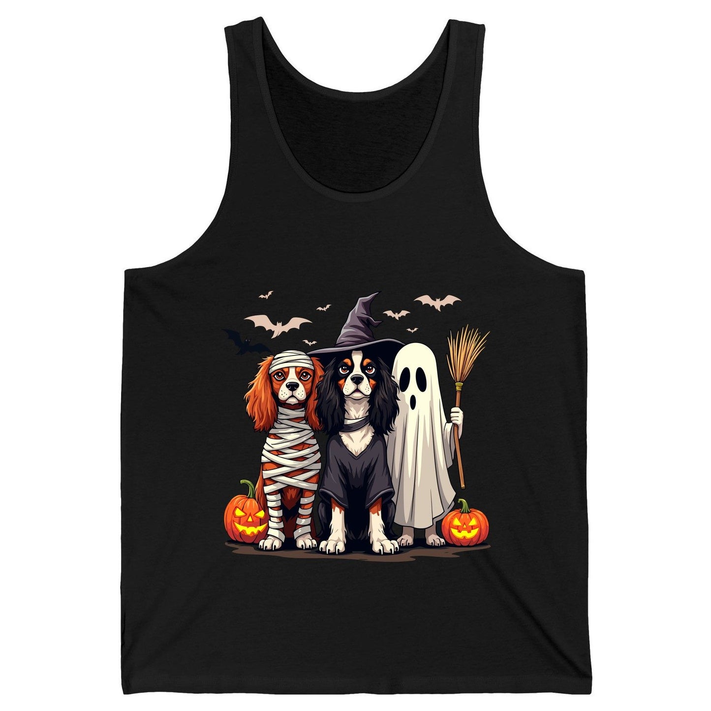 Cavalier Spaniel Halloween Dogs cavalier king charles spaniel Tank Top Black product mockup