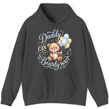 Daddy CAN Bearly WAIT Teddy Bear Hoodie - product mockup - Dark Heather