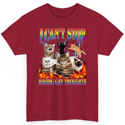 I Can't Stop Having Gay Thoughts cats T-Shirt Cardinal Red product mockup