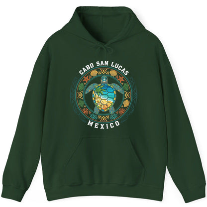 Cabo San Lucas Mexico sea turtle Hoodie Forest Green product mockup