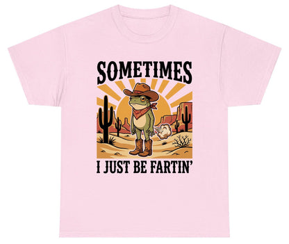 Sometimes It Just Be Fartin' cowboy frog Youth T-Shirt Light Pink product mockup