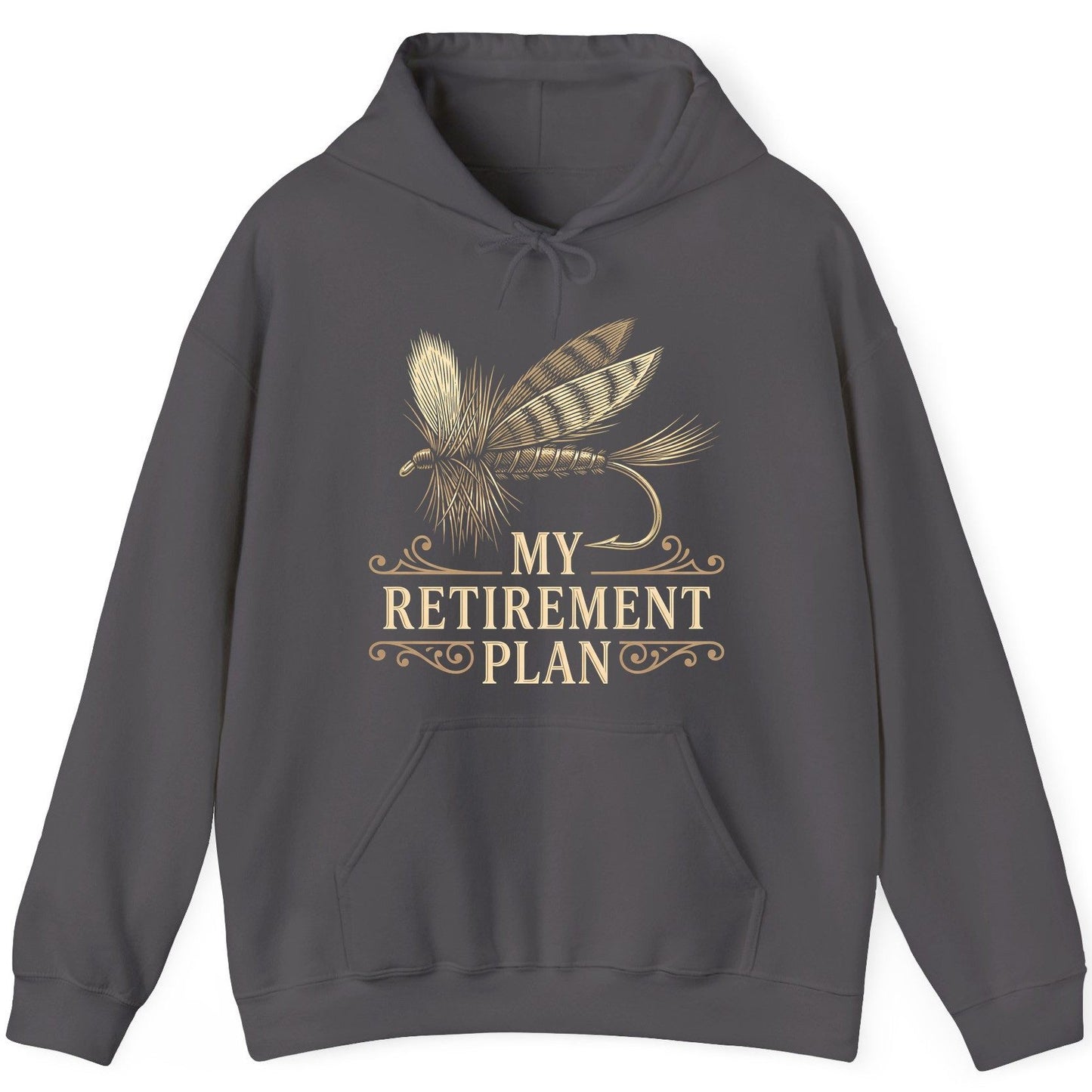 My Retirement Plan fly fishing Hoodie Charcoal product mockup