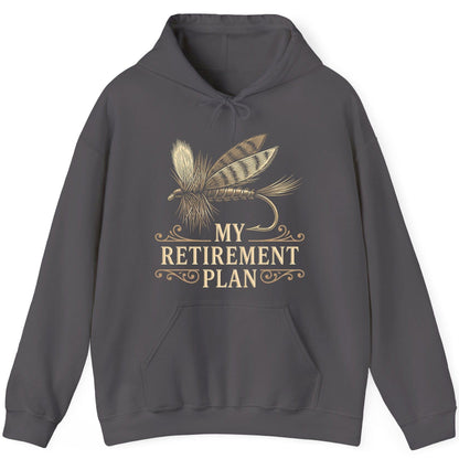 My Retirement Plan fly fishing Hoodie Charcoal product mockup