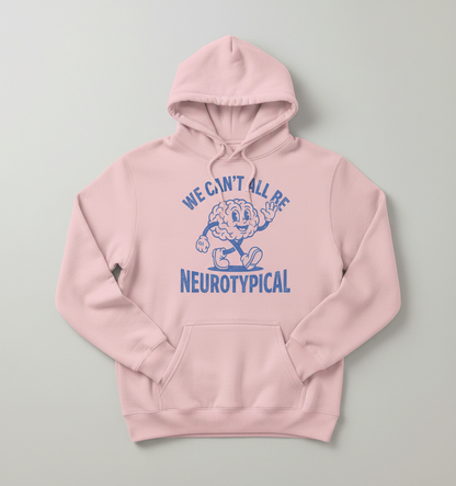 We Can't All Be Neurotypical Retro Cartoon Brain Hoodie - Light Pink