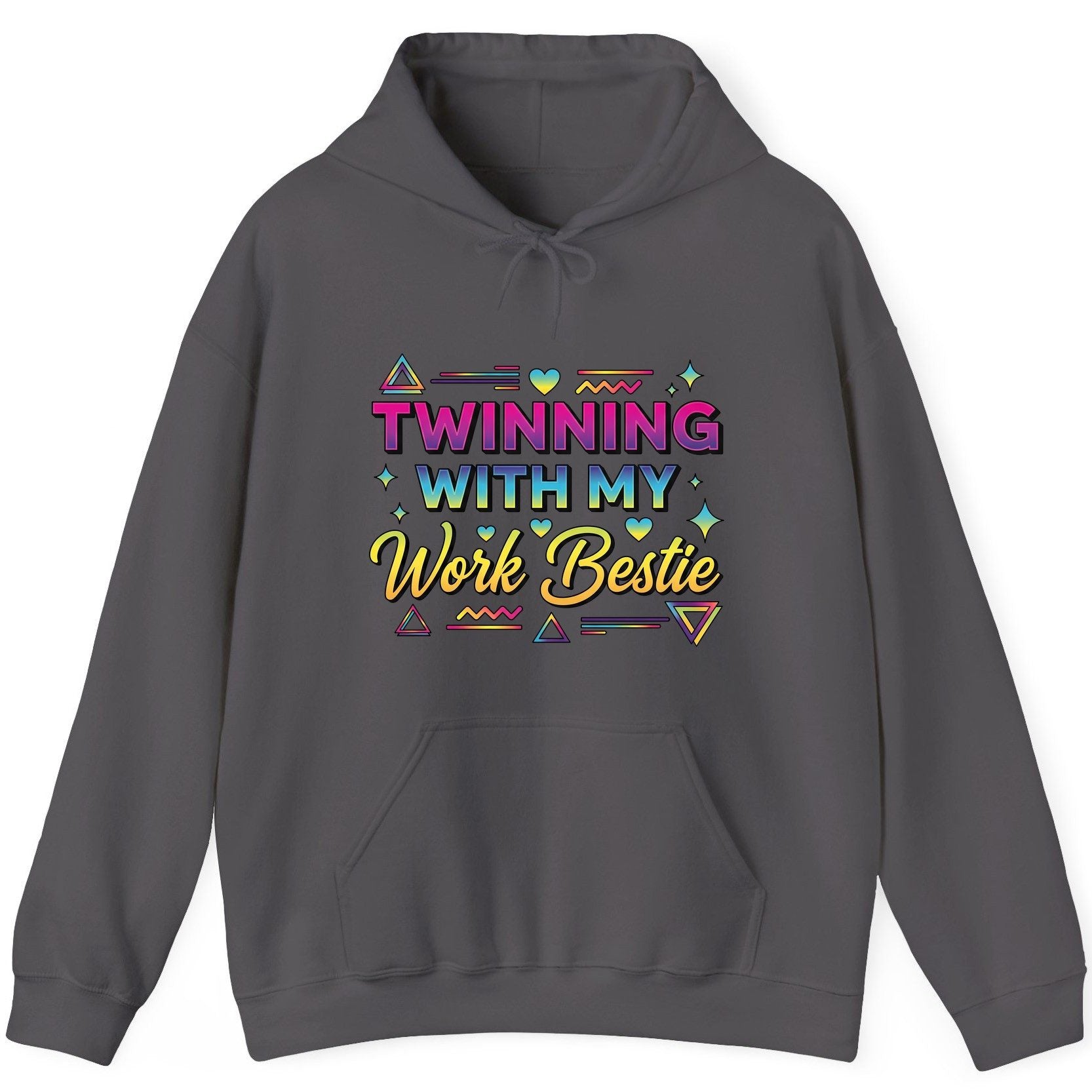 Twinning with My Work Bestie work bestie Hoodie Charcoal product mockup
