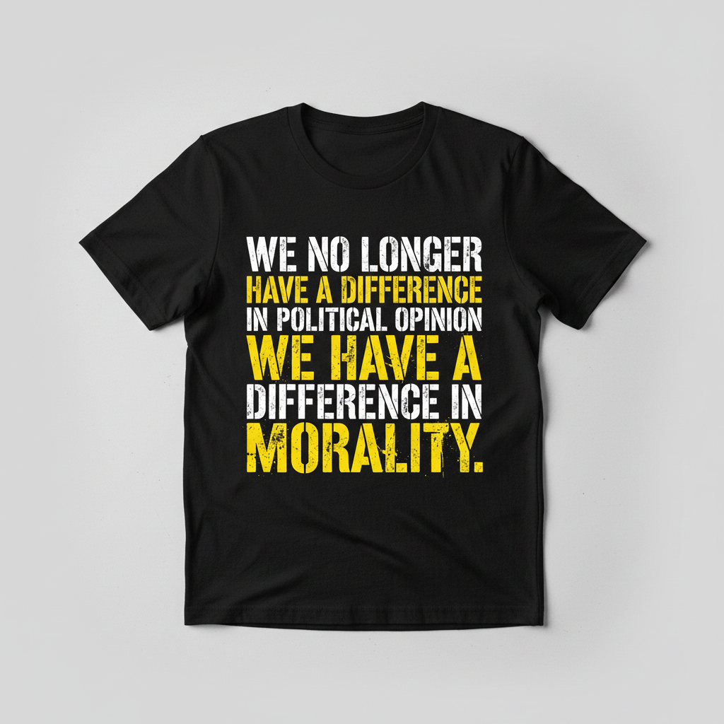 Difference In Morality Not Political Opinion Statement T-Shirt - Black