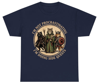 I'm Not Procrastinating I'm Doing Side Quests rpg cats Youth T-Shirt Navy product mockup