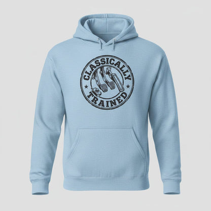Classically Trained Vintage Manual Transmission Hoodie - product mockup - Light Blue